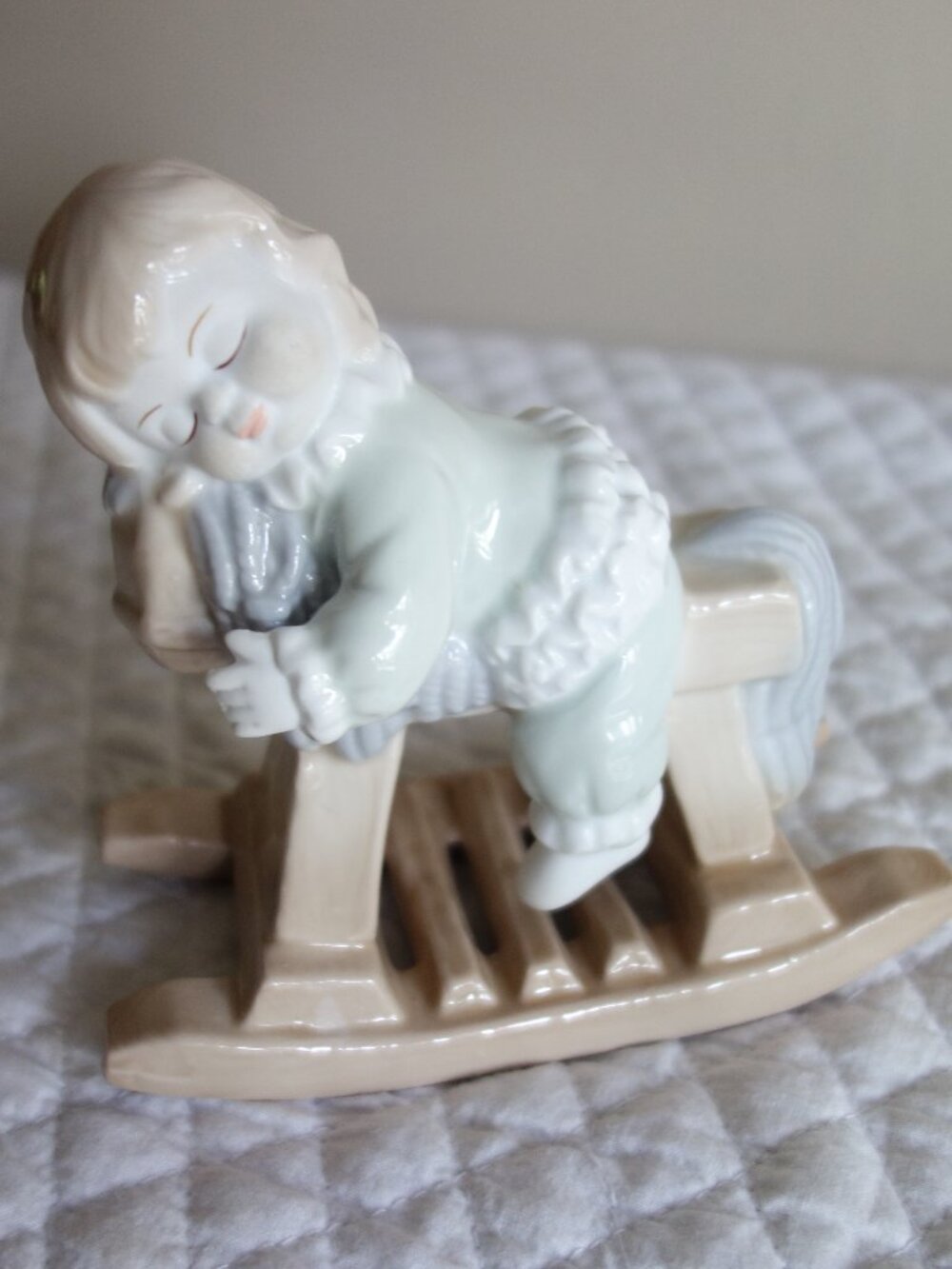 Vntg 2001 KALIQUE Rock-A-Bye Girl Rocking Horse Porcelain Figurine – RARE!